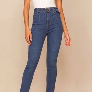 Reformación Marilyn Belted Ultra High Rise Skinny Jeans 24.